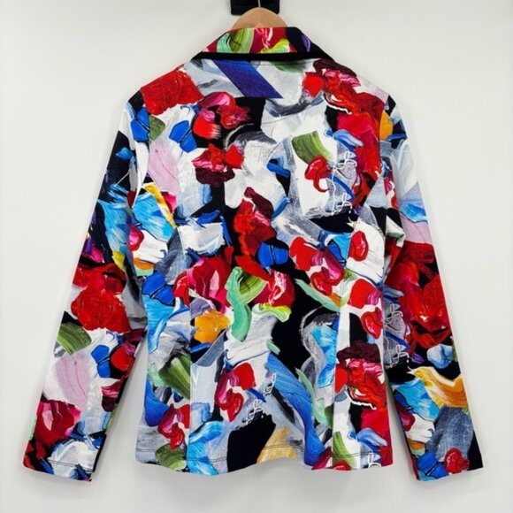 Dolcezza Simply Art Bold Print Jersey Blazer Multi Coloured Size Medium - Picture 13 of 16